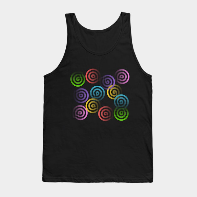 Dancing, colorful curls, spirals, whirlpools, 70s Tank Top by rh_naturestyles